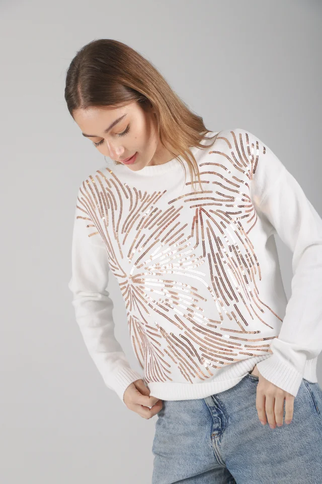 Sweater Belair Bremer con Lentejuelas Bordadas GUL676