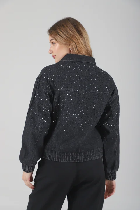 Campera Jean Vakz con Cierre y Strass  GU70014