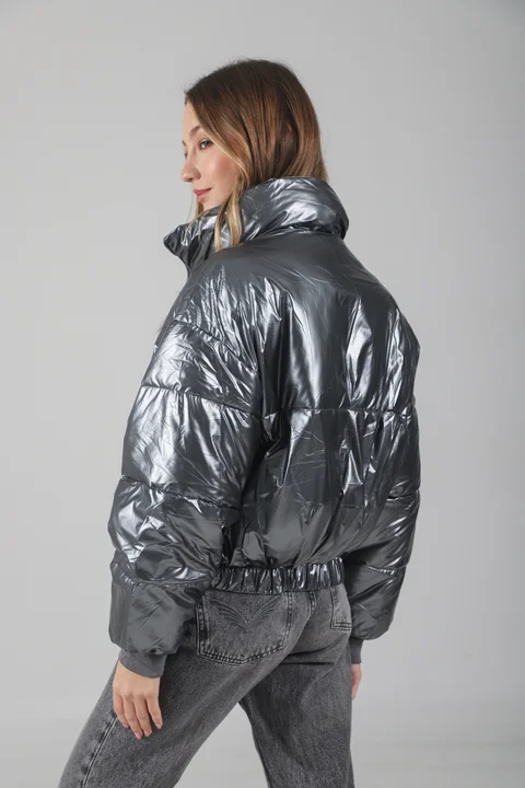 Campera Puffer Silver  Metalizada Velvet GUK2039