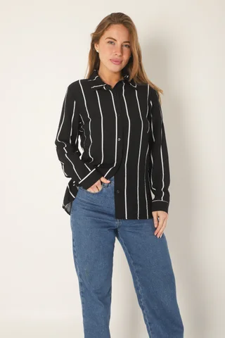 Camisa Freda Crepe Raya Intercalada - Vista 3