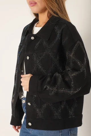 Campera Oversize Neti de Jean con Strass Tornasolado GUK4000 - Vista 6