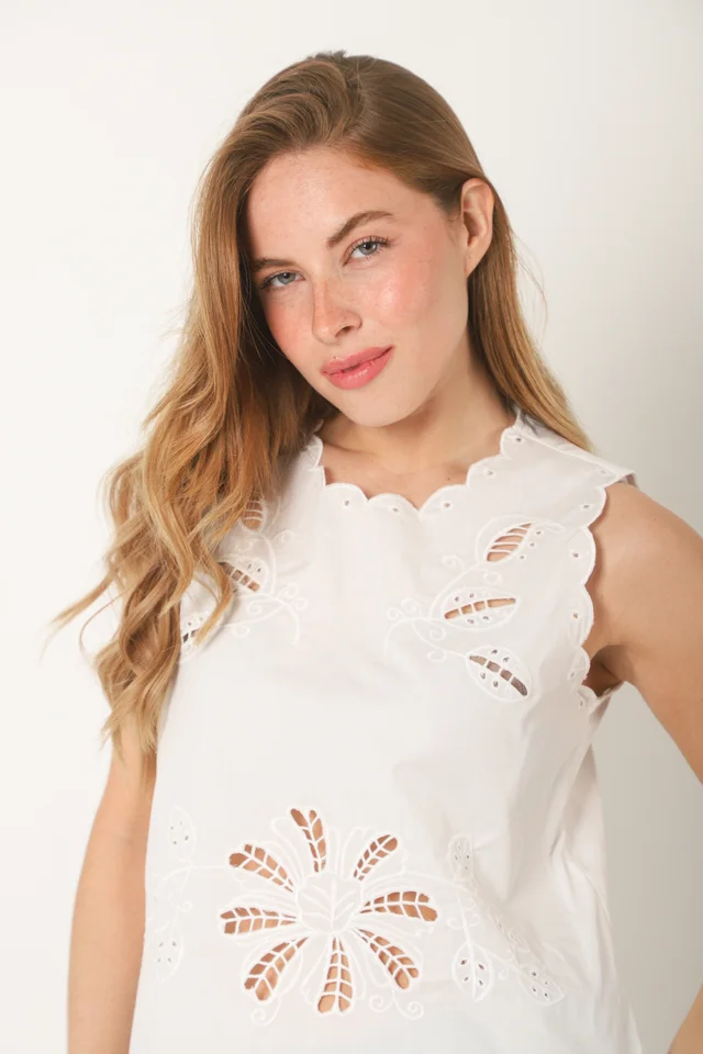 Musculosa Kaine Broderie Calada y Bordada GU4044