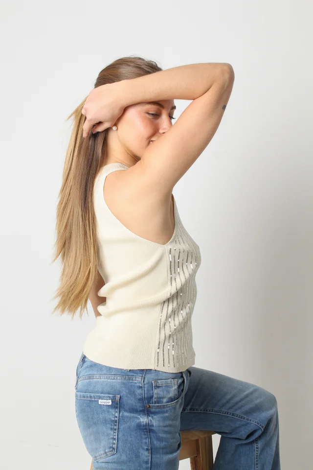 Musculosa DANESA Tejida Lentejuelas GU108