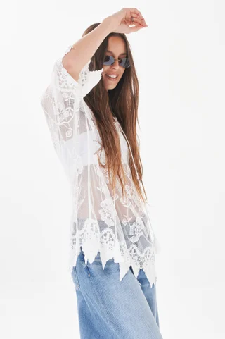 Camisola   Casandra  Tull Bordado GUCH562 - Vista 3