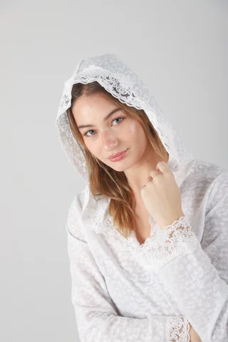 Remera Florentin c/ Capucha y Encaje GUK70067 - Vista 6