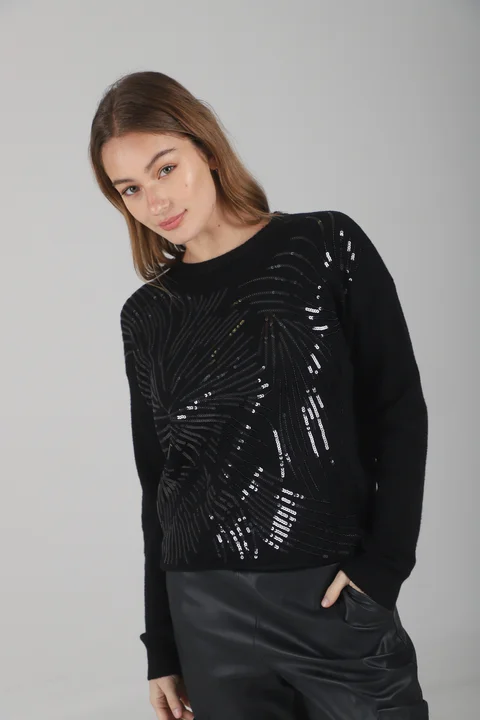 Sweater Belair Bremer con Lentejuelas Bordadas GUL676