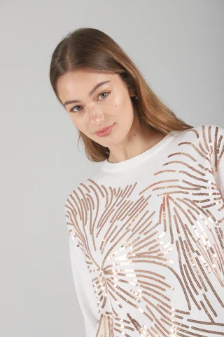 Sweater Belair Bremer con Lentejuelas Bordadas GUL676 - Vista 6