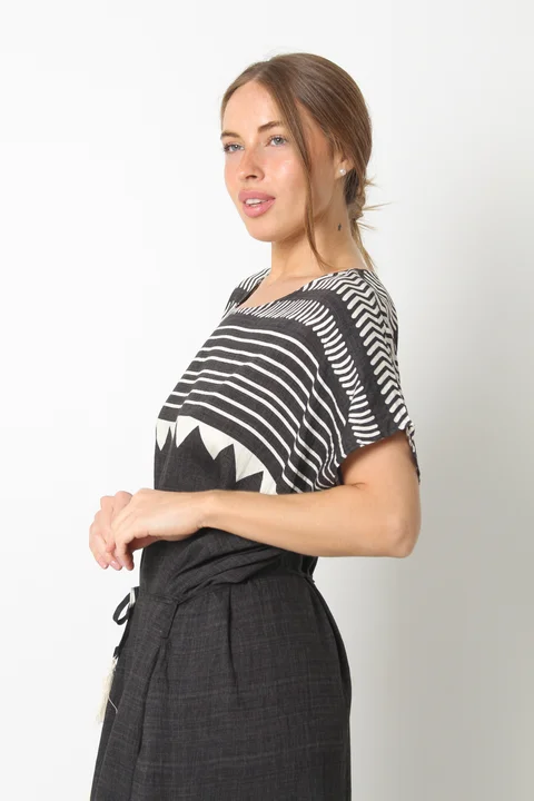 Vestido SEGOVIA LINO ETHIOPIAN Con Lazo GU5767