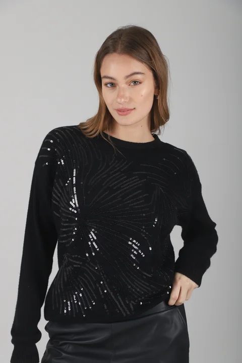 Sweater Belair Bremer con Lentejuelas Bordadas GUL676