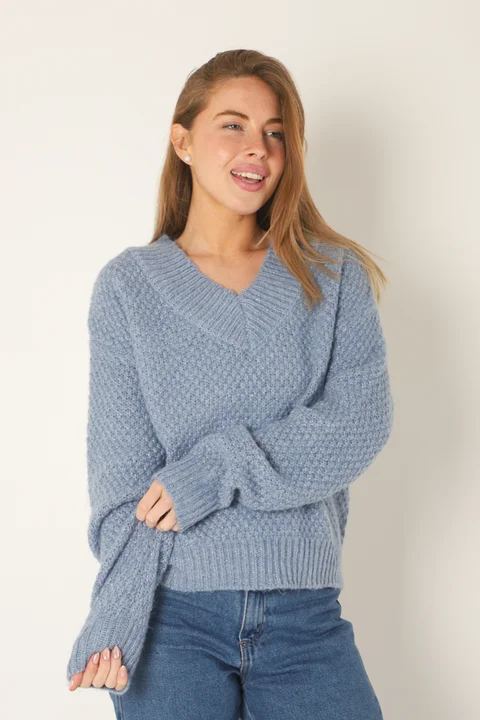 Sweater Kiria Escote V Tejido Grueso GU81330