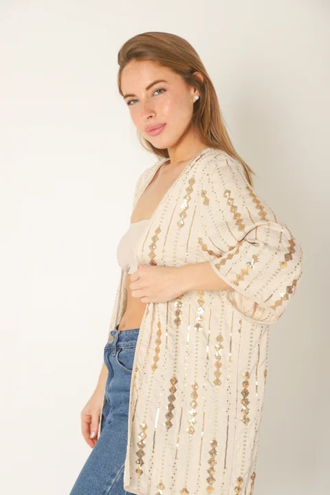 Kimono NATAL Lino c/ Rombos Bordados GU70084