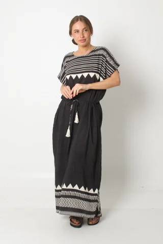 Vestido SEGOVIA LINO ETHIOPIAN Con Lazo GU5767 - Vista 6