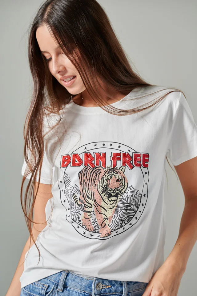Remera Born Free Brillos GU5110