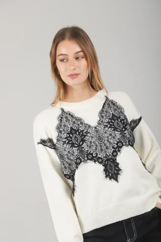 Sweater Zama Bremer C/ Encaje GUL667 - Vista 3