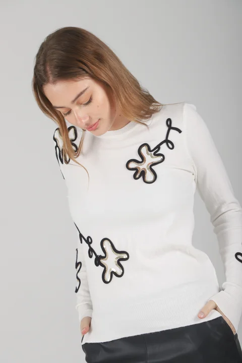 Sweater FENNY Bremer Bordado c/ Lentejuelas GUL682