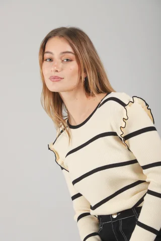 Sweater OHLALA Bremer Rayado c/Volados GUL660 - Vista 1