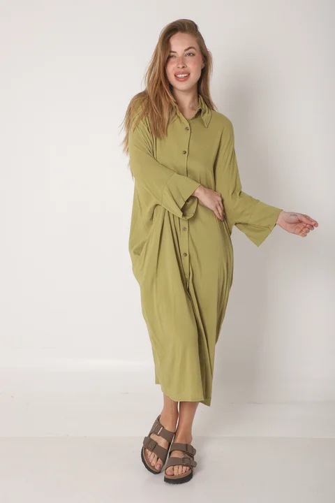 Vestido Camisero RAYSAR LINO C/ Bolsillos