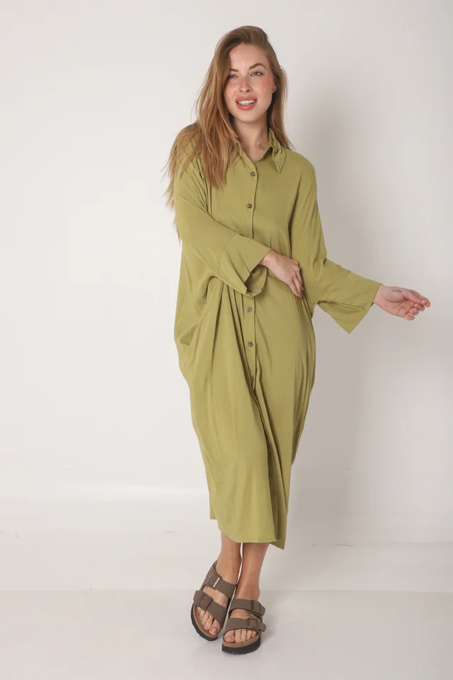 Vestido Camisero RAYSAR LINO C/ Bolsillos