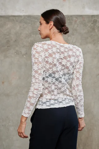 Remera Talia Encaje Elastizada GU5115 - Vista 5