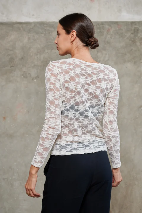 Remera Talia Encaje Elastizada GU5115