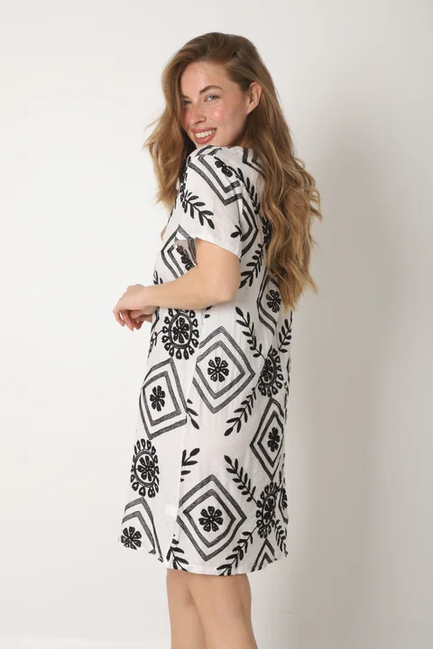 Vestido Canarias Lino Escote V GUCH3006