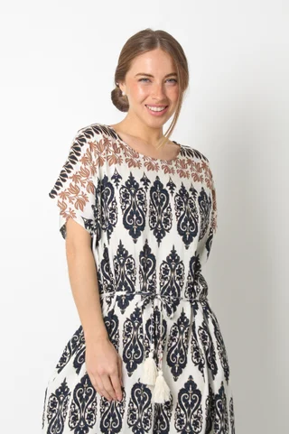 Vestido SEGOVIA LINO BULGARO Con Lazo GU5767 - Vista 3