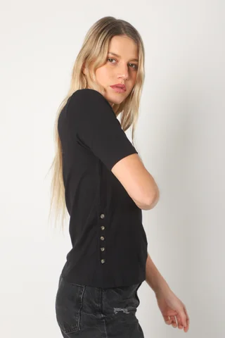 Remera OLALA Algodon c/ Lycra y Botones - Vista 3