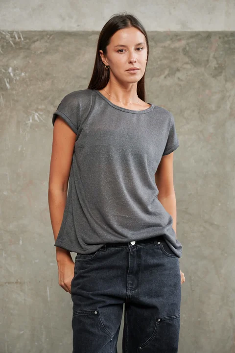 Remera Dana Hilo Flame con Lurex