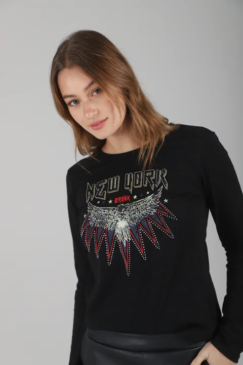 Remera NEW YORK c/strass GUK70035