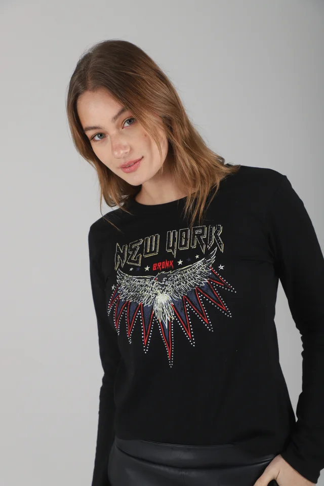 Remera NEW YORK c/strass GUK70035