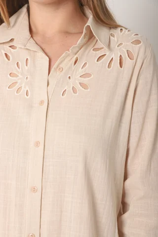 Camisa OSIRIS Larga Lino Hojita Caladas GU70093 - Vista 3