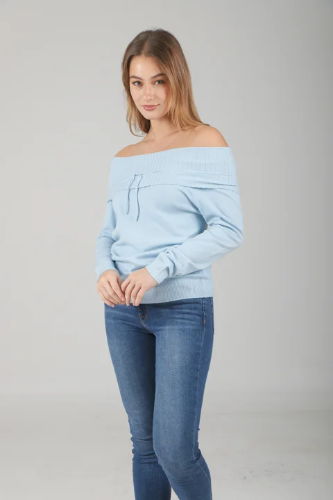 Sweater Kity Bremer Cuello Bote c/ Tira GU665