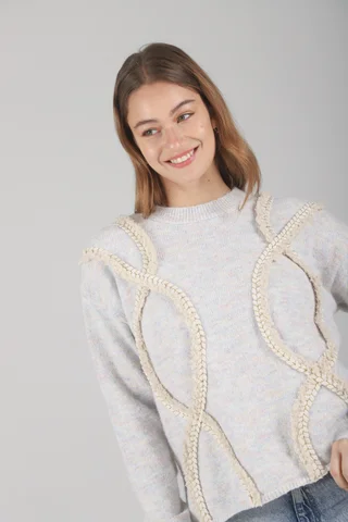 Sweater Trenzas Snake C/ Bordado GUL677 - Vista 1