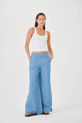 Maxi Palazo Denim Light Blue - Vista 1