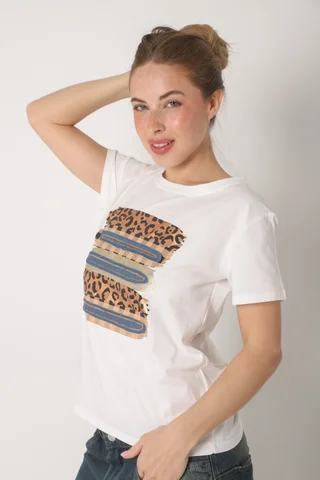 Remera MAGNOLIA PRINT c/ Mini Lentejuelas  GU5145 - Vista 2