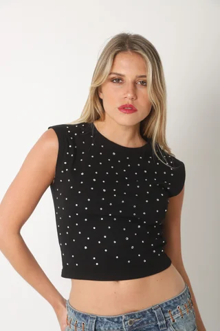 Musculosa SOUSI c/ piedras GU2667 - Vista 4