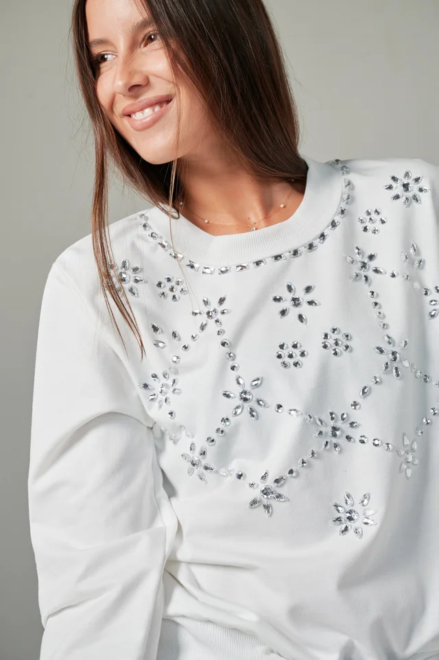 Buzo Boho Bordado con Piedras GUK4114