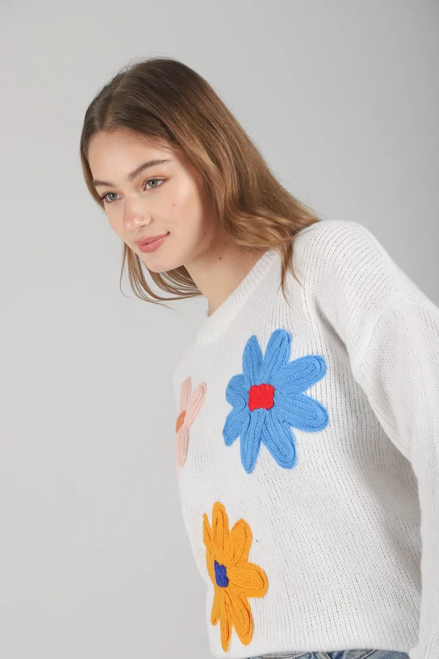 Sweater Flower Bordado GUL661