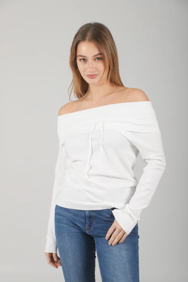 Sweater Kity Bremer Cuello Bote c/ Tira GU665