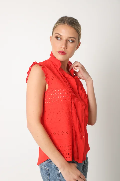 Camisa  Nori Broderie Sin Manga GUK4031