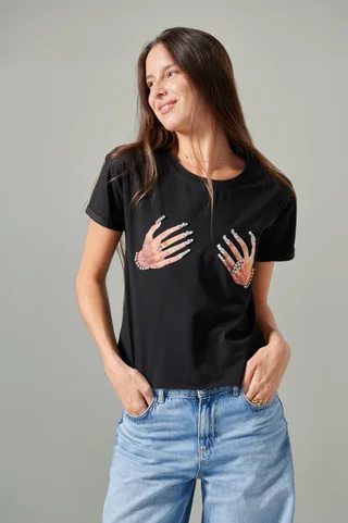 Remera Manitos con Brillos GU5098 - Vista 3