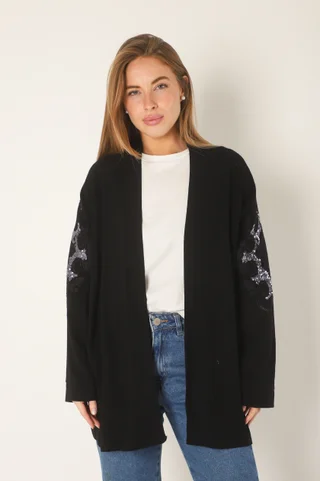 Kimono KEANE Lino Grueso Bordado c/ Lentejuelas GU94666 - Vista 3