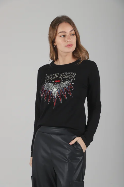 Remera NEW YORK c/strass GUK70035