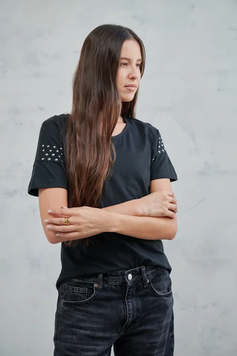 Remera Sandy Algodon con Tachas