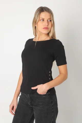 Remera OLALA Algodon c/ Lycra y Botones - Vista 1