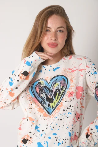 Buzo Paint Corazon Multicolor GU70080 - Vista 4