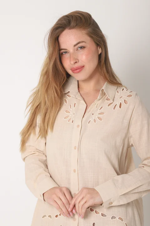 Camisa OSIRIS Larga Lino Hojita Caladas GU70093