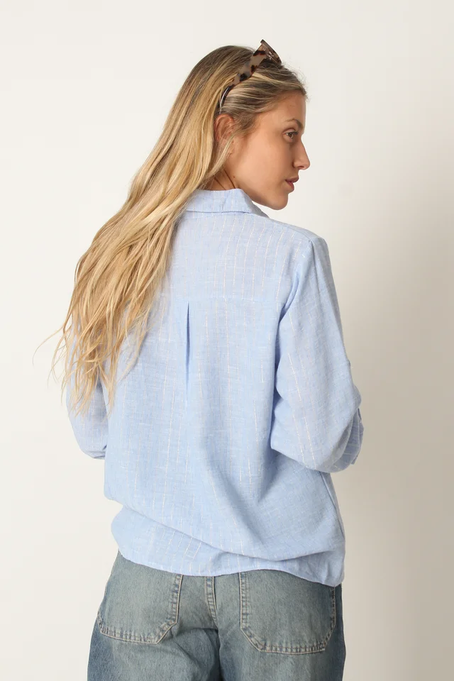 Camisa LINED LINO c/ Rayita de Lurex GU5156