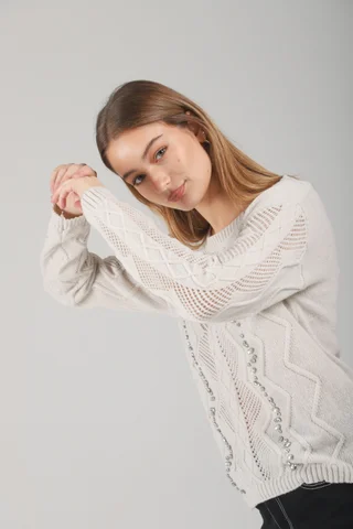 Sweater Valentina Tejido c/ piedras GUL664 - Vista 3