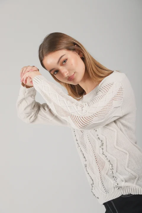Sweater Valentina Tejido c/ piedras GUL664